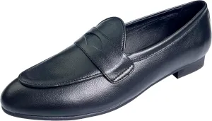 Justar Women's Leather Penny Loafers Slip on Dress Flats Shoes for Women