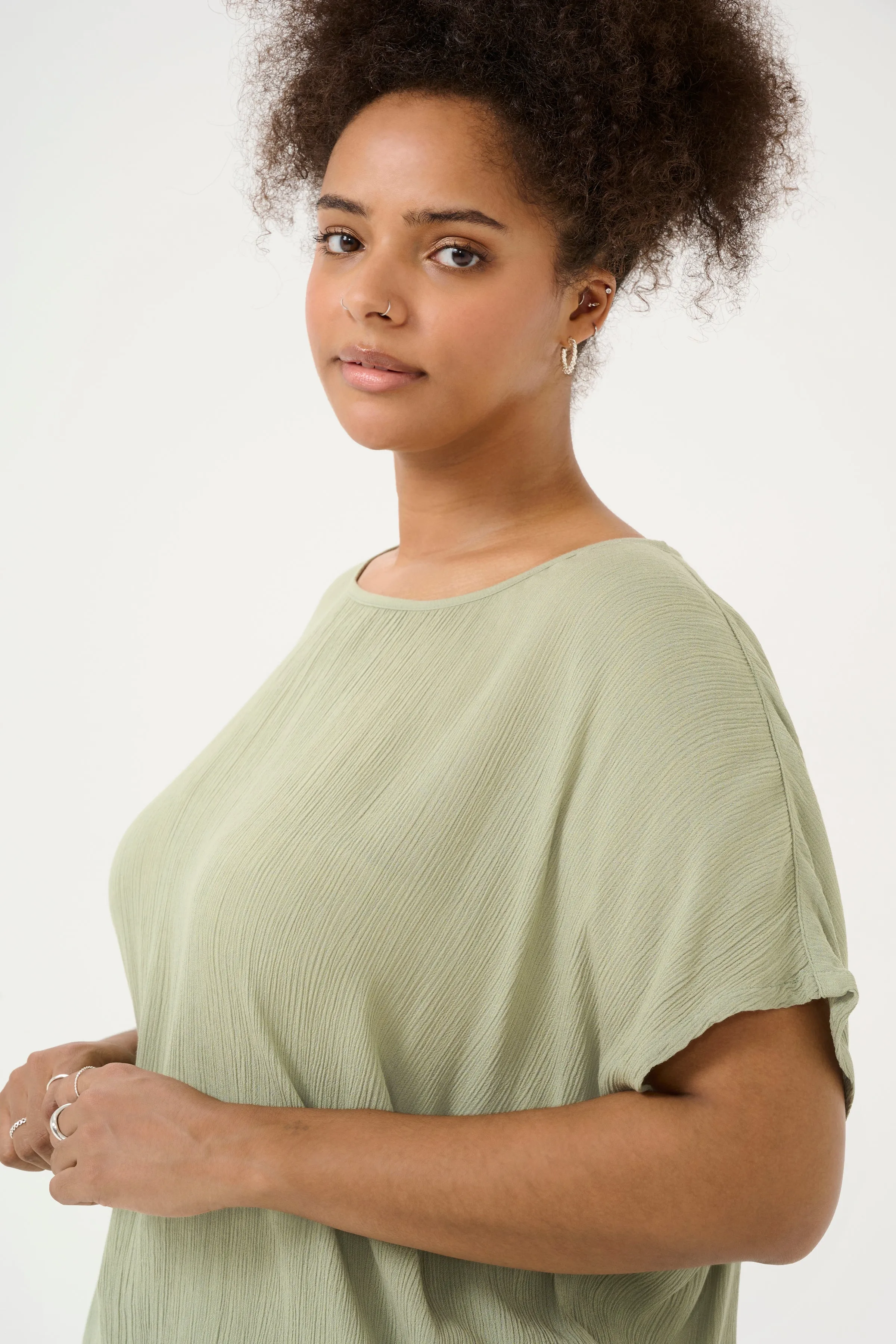 Kaffe Curve Stanley Blouse in Light Green