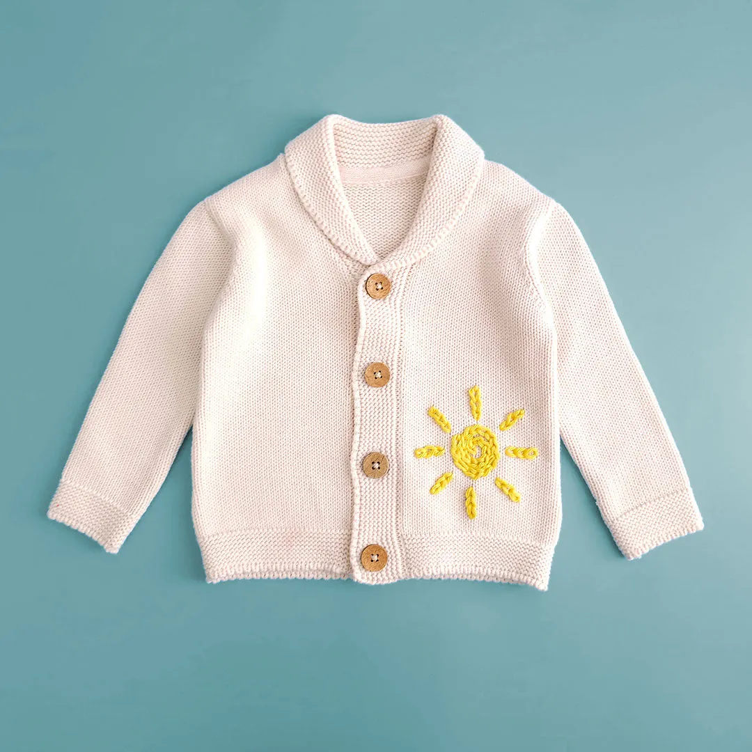Keebee Organic Cotton Embroidered Sunshine Cardigan
