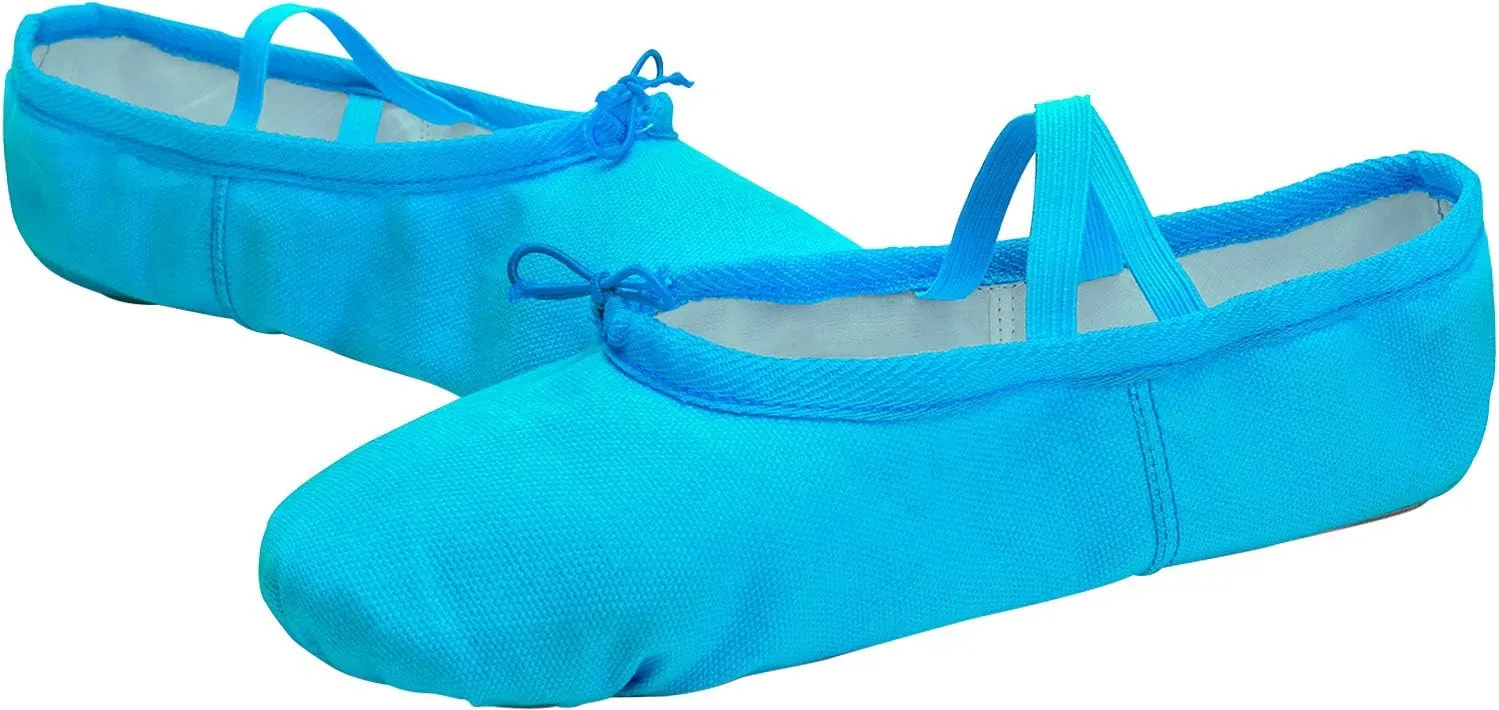 L-RUN Girls Ballet Shoes Soft Womens Dance Shoes Canvas Ballet Slipper for Daily Wear Yoga Shoe Flat