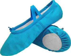 L-RUN Girls Ballet Shoes Soft Womens Dance Shoes Canvas Ballet Slipper for Daily Wear Yoga Shoe Flat