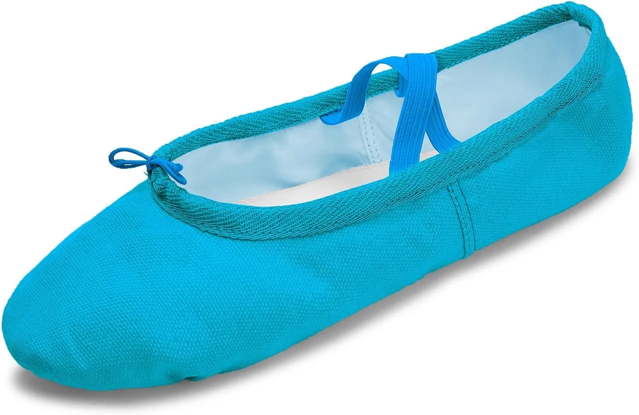 L-RUN Girls Ballet Shoes Soft Womens Dance Shoes Canvas Ballet Slipper for Daily Wear Yoga Shoe Flat