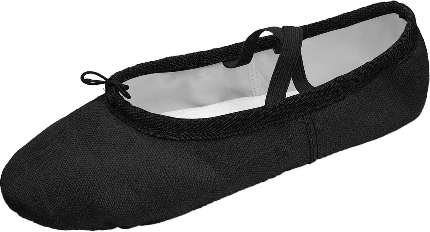 L-RUN Girls Ballet Shoes Soft Womens Dance Shoes Canvas Ballet Slipper for Daily Wear Yoga Shoe Flat