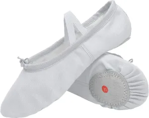 L-RUN Girls Ballet Shoes Soft Womens Dance Shoes Canvas Ballet Slipper for Daily Wear Yoga Shoe Flat