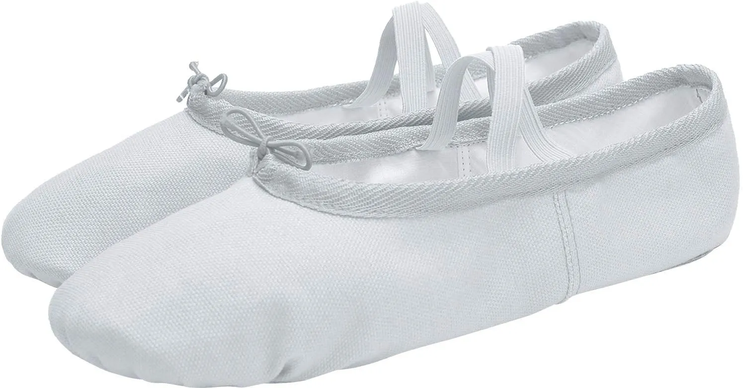 L-RUN Girls Ballet Shoes Soft Womens Dance Shoes Canvas Ballet Slipper for Daily Wear Yoga Shoe Flat