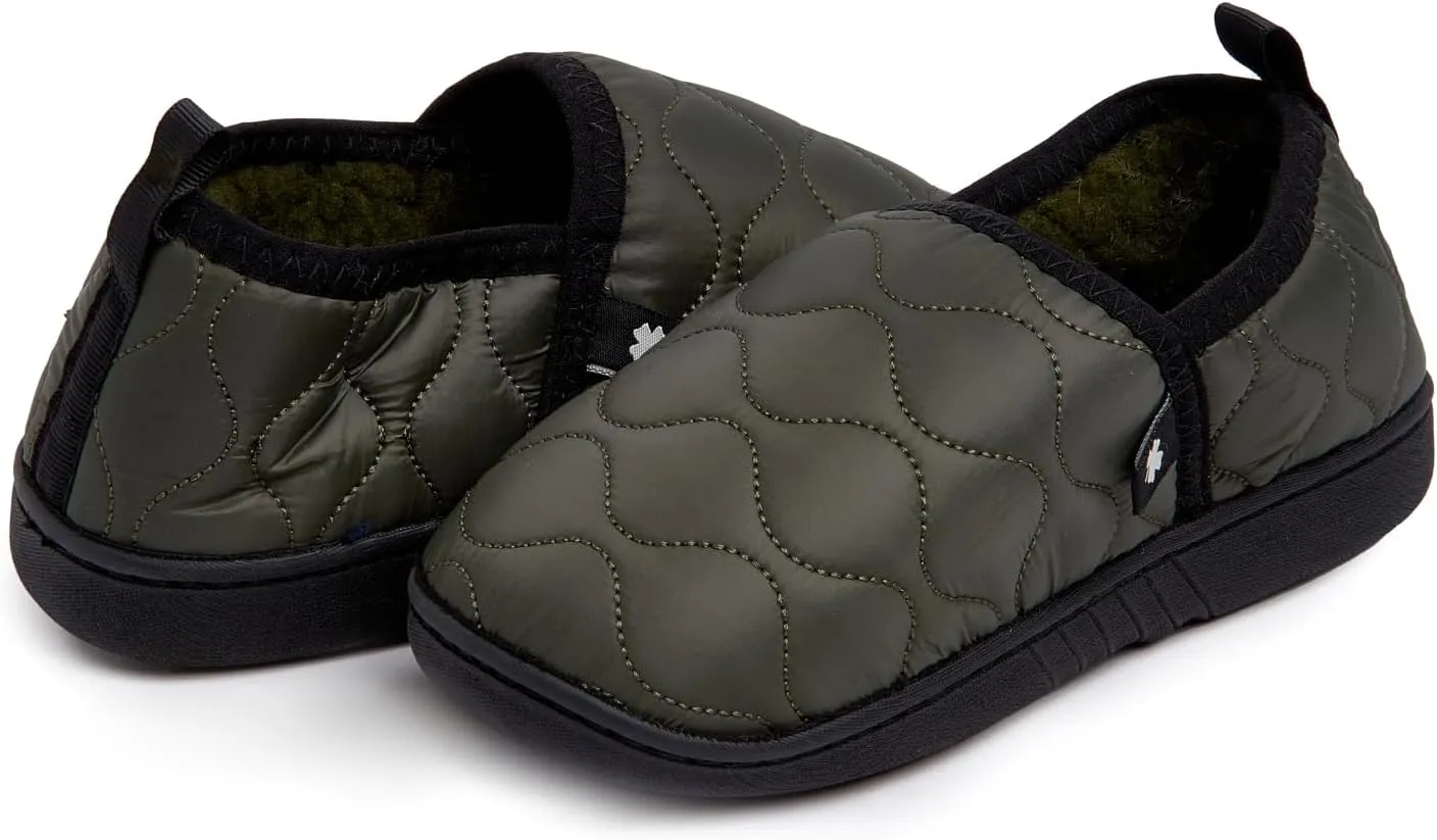 Lucky Brand Boy's Quilted A-line Slippers ?C Warm, Stylish, and Comfortable Footwear for Kids