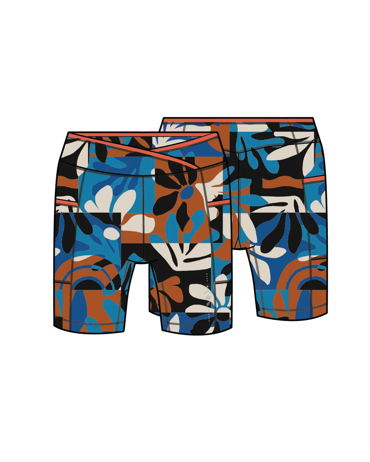 Mantra Recycled Active Short - Mountain Foliage Blue