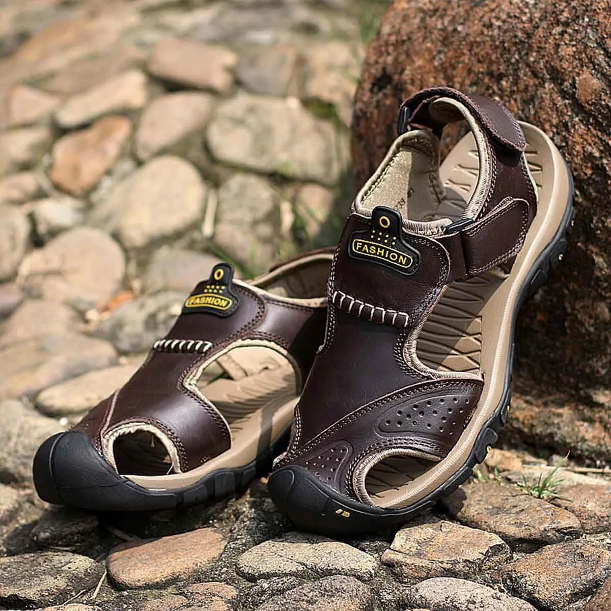 MEBAMY Mens Athletic Sandals Closed Toe Hiking Outdoor Non-slip Sandals Air Cushion Sport Casual Beach Sandals
