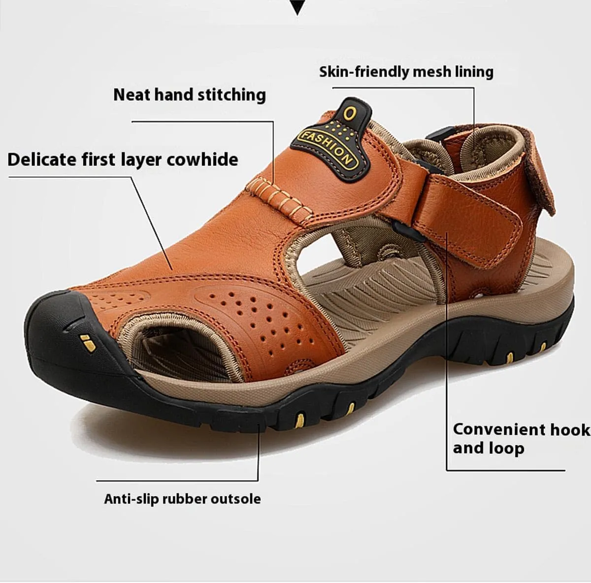 MEBAMY Mens Athletic Sandals Closed Toe Hiking Outdoor Non-slip Sandals Air Cushion Sport Casual Beach Sandals