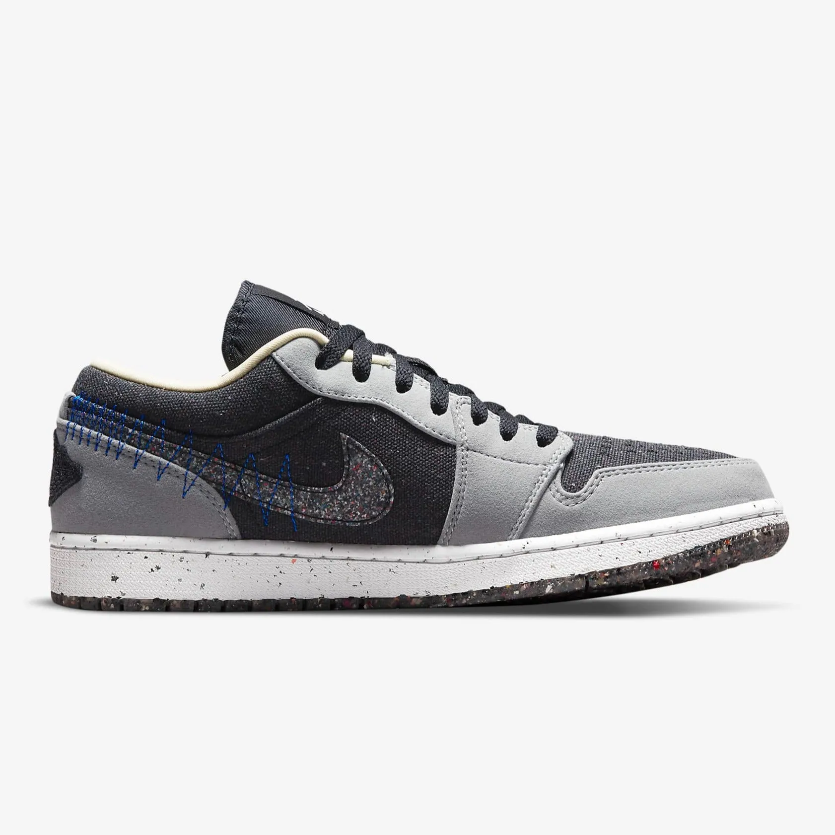 Men's Air Jordan 1 Low SE "Shadow Crater" Recycled Pack (Black/Lt Smoke Grey/Multicolor)(DM4657-001)