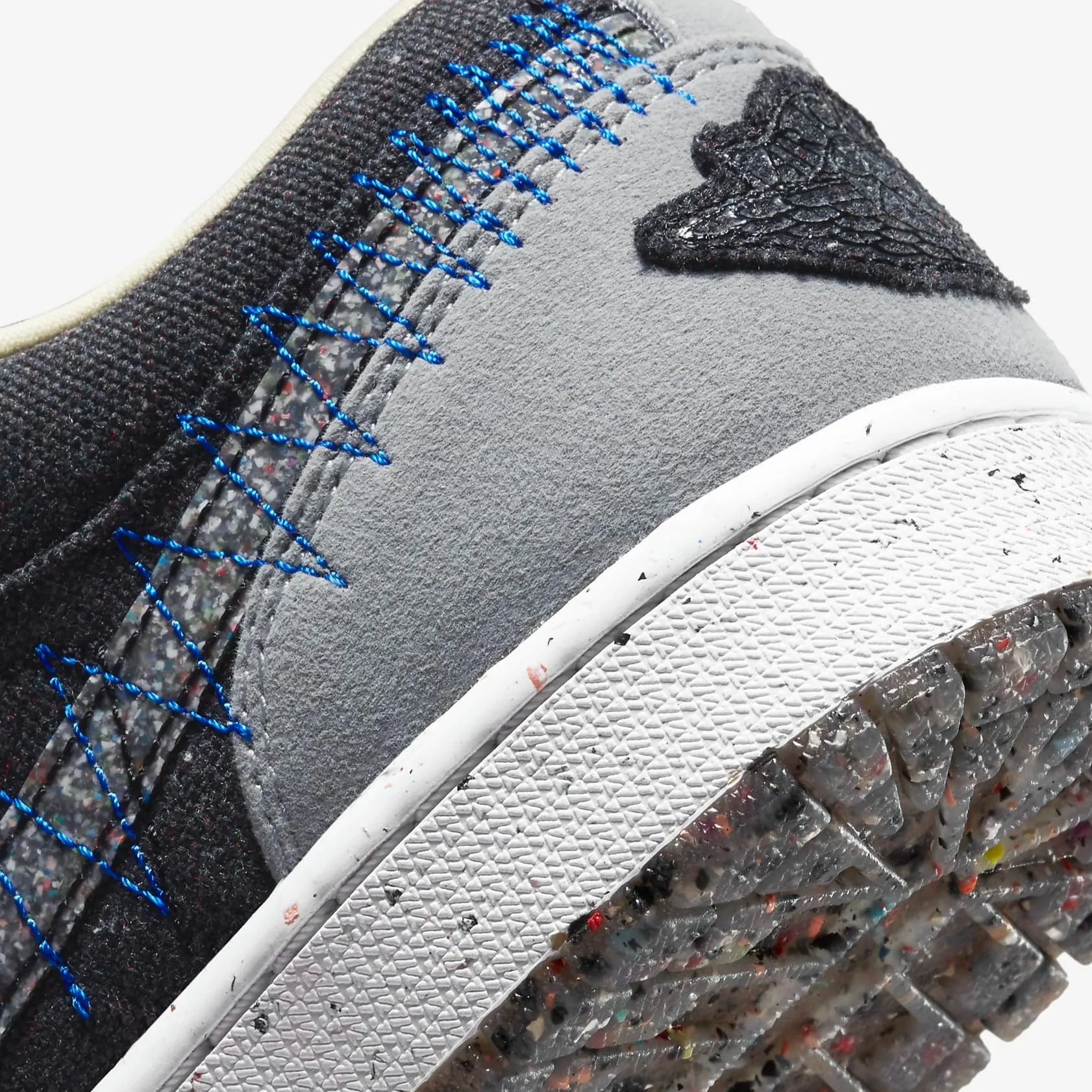 Men's Air Jordan 1 Low SE "Shadow Crater" Recycled Pack (Black/Lt Smoke Grey/Multicolor)(DM4657-001)