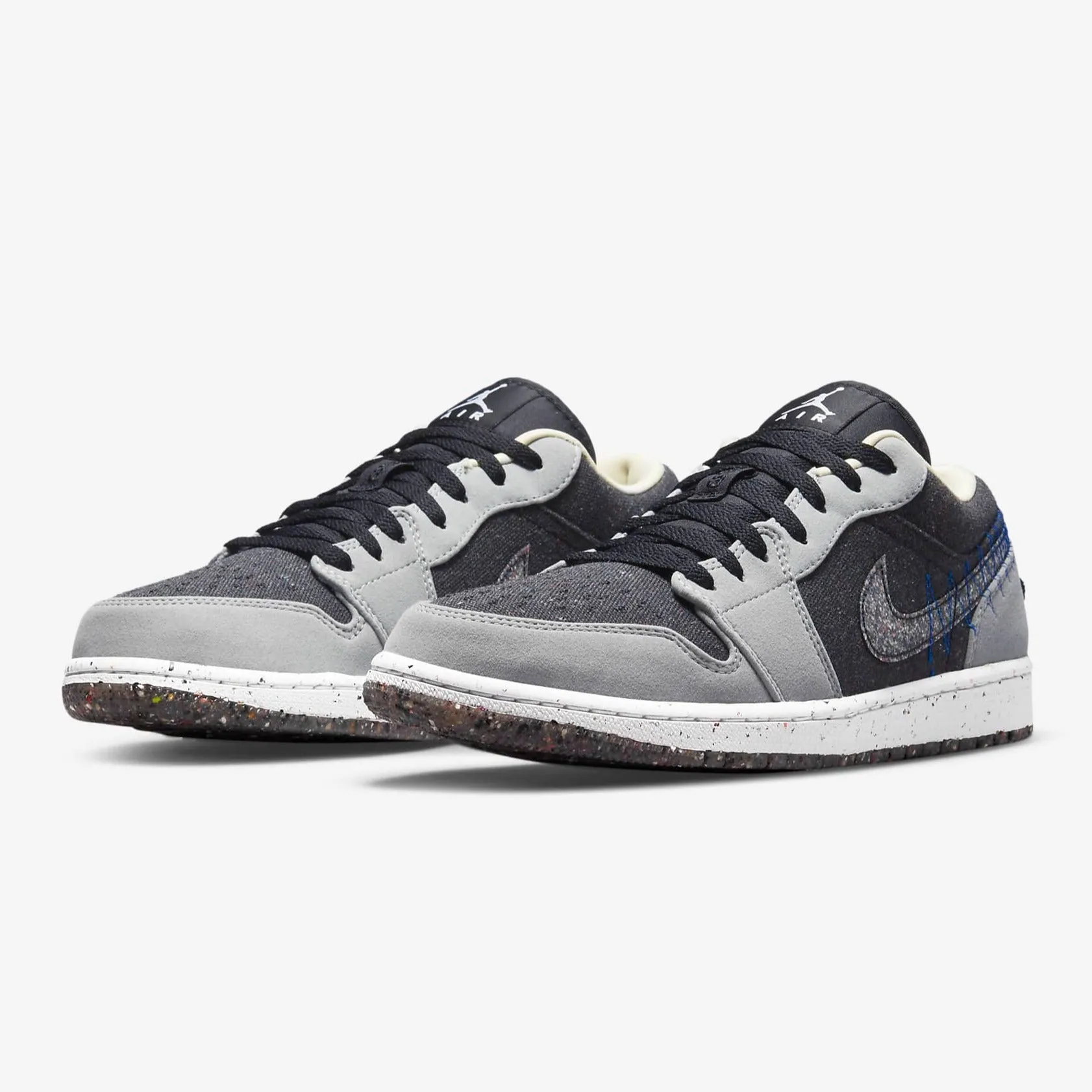 Men's Air Jordan 1 Low SE "Shadow Crater" Recycled Pack (Black/Lt Smoke Grey/Multicolor)(DM4657-001)