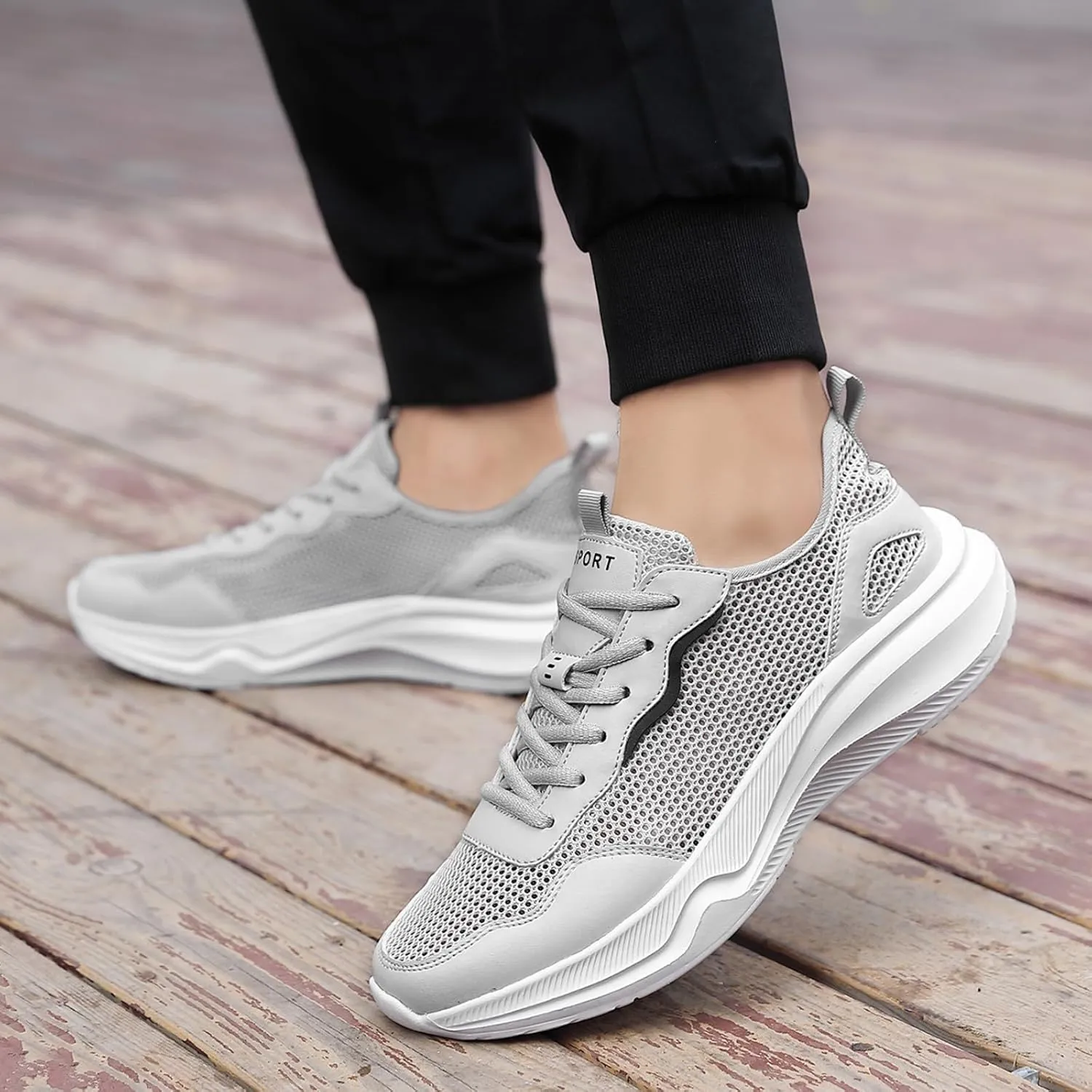 Mens Everyday Sneakers Men Sports Shoes Fashionable New Pattern Mesh Breathable Comfortable Lightweight Outdoor Casual
