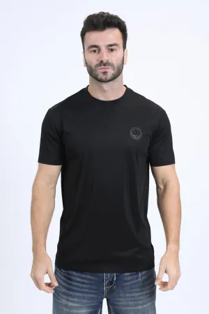 Mens Modern Fit Cotton Stretch Black T-Shirt
