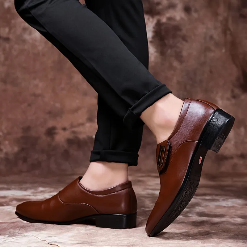 Men's PU Leather Round Toe Dress Shoes With Eva Insole And Rubber Sole