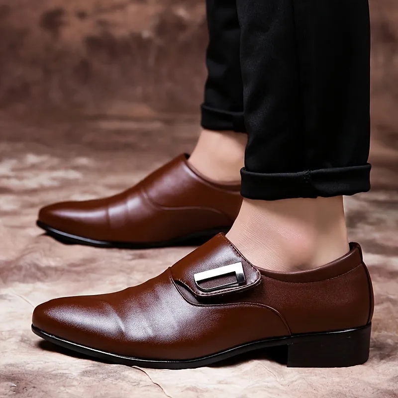 Men's PU Leather Round Toe Dress Shoes With Eva Insole And Rubber Sole