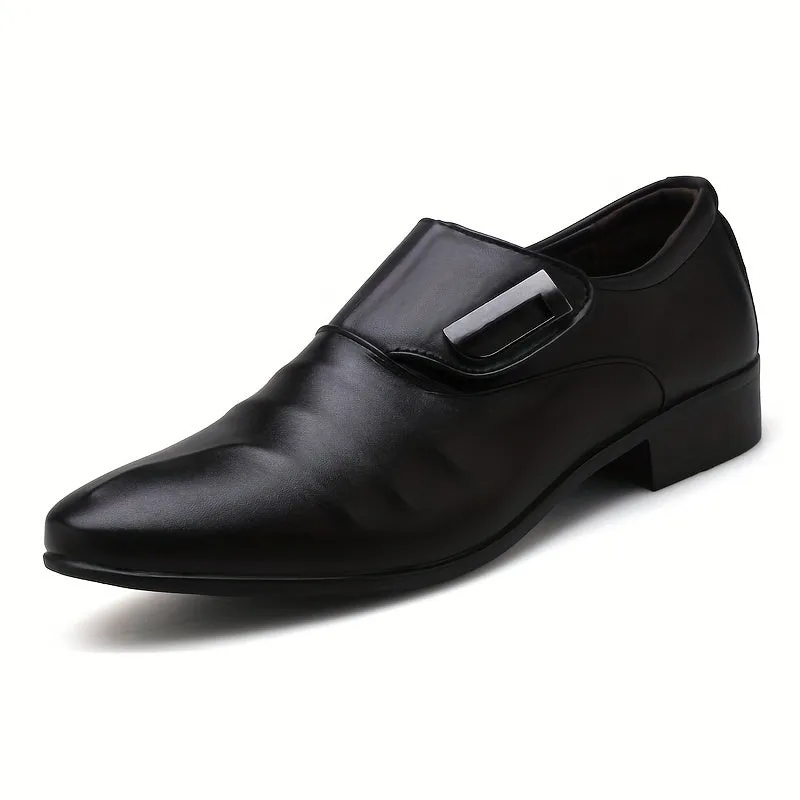 Men's PU Leather Round Toe Dress Shoes With Eva Insole And Rubber Sole