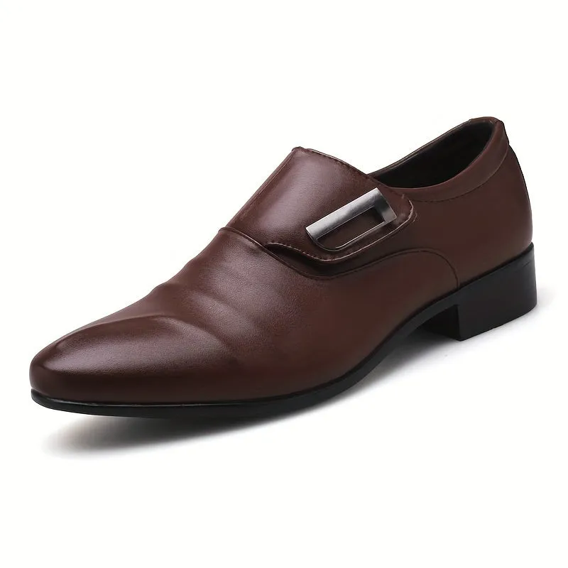 Men's PU Leather Round Toe Dress Shoes With Eva Insole And Rubber Sole