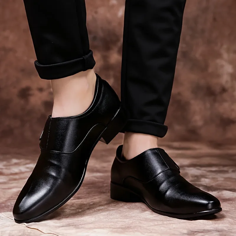 Men's PU Leather Round Toe Dress Shoes With Eva Insole And Rubber Sole