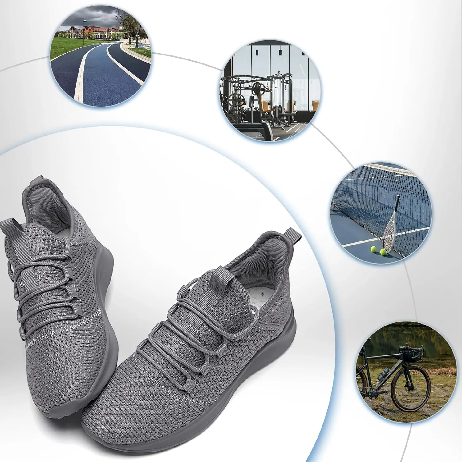 Mens Tennis Gym Shoes Lightweight Breathable Running Workout Shoes Non-Slip Fashion for Walking Work Travel