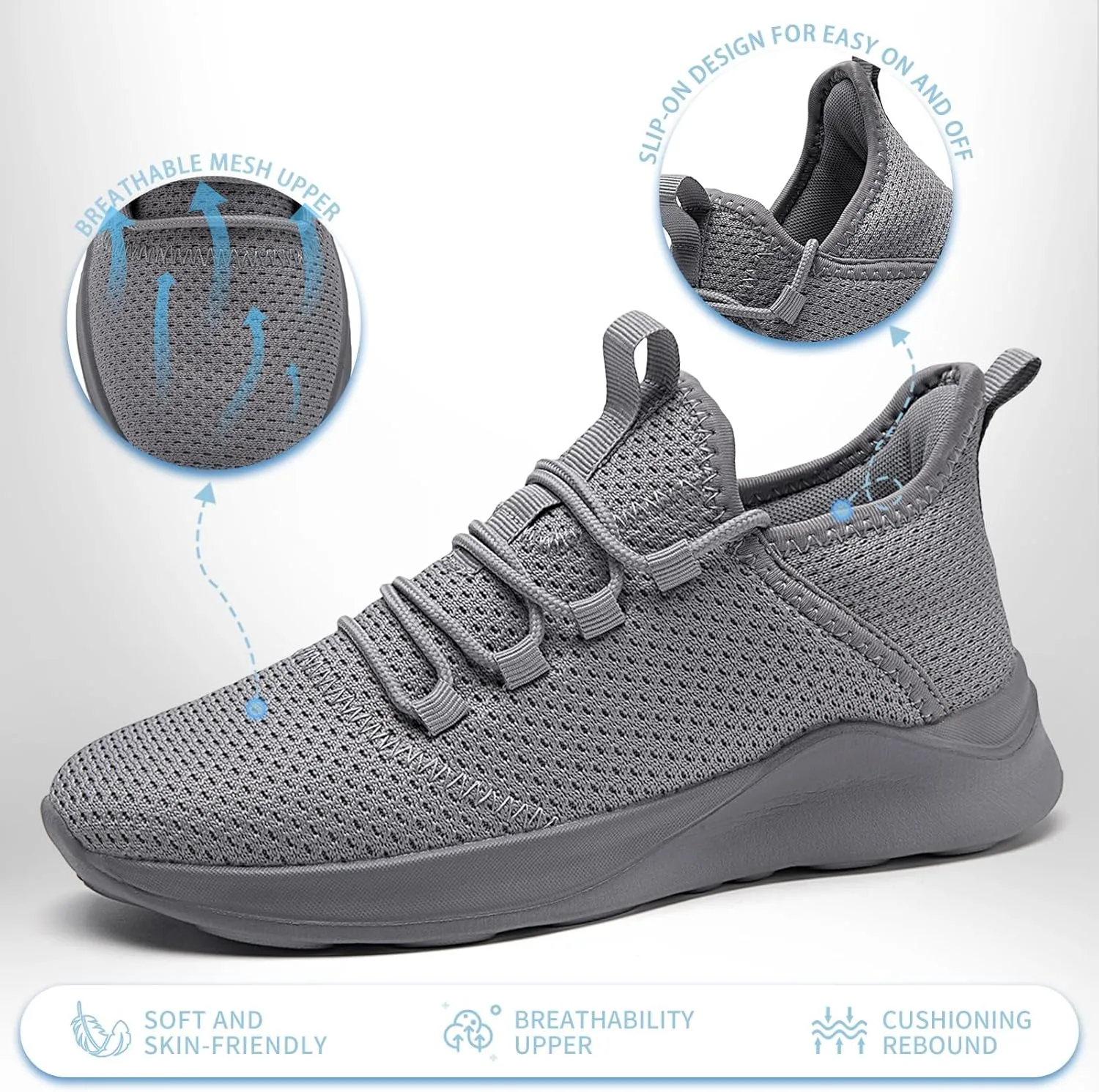 Mens Tennis Gym Shoes Lightweight Breathable Running Workout Shoes Non-Slip Fashion for Walking Work Travel