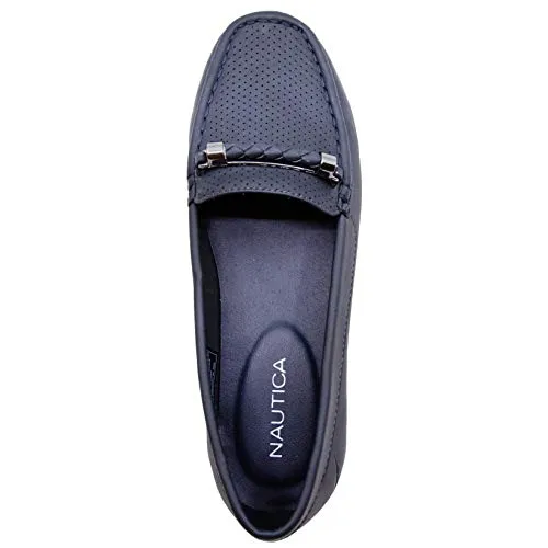 Nautica Women’s Slip-on Loafer Fashion Shoe Casual Flat -beckington-Navy Perf-9