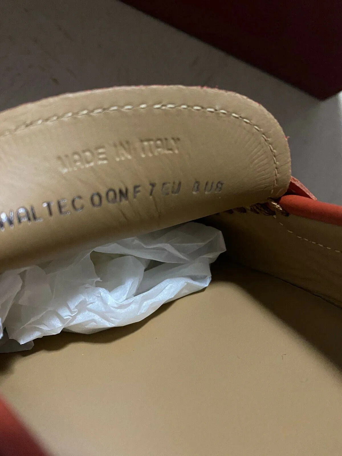 New $550 Bally Men Waltec Leather Driver Loafers Shoes Orange 8 US Italy