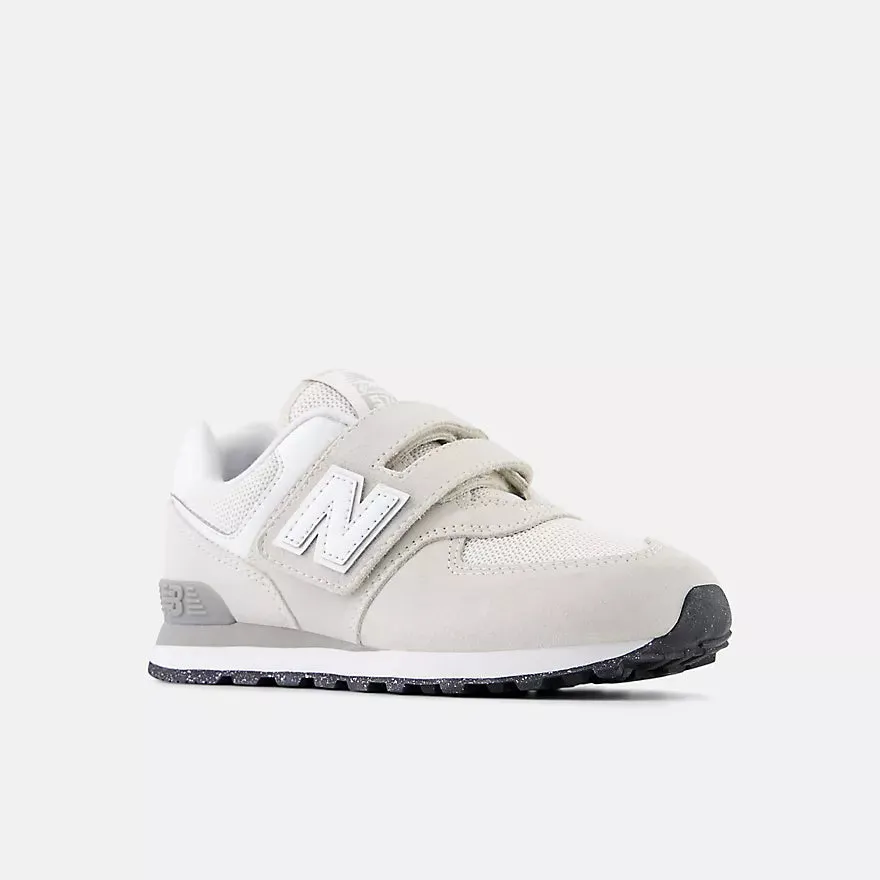 NEW BALANCE KID'S 574 HOOK N' LOOP GREY SHOES