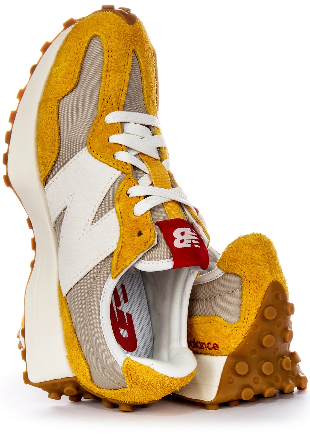 New Balance U327 SB In Grey Yellow Trainers