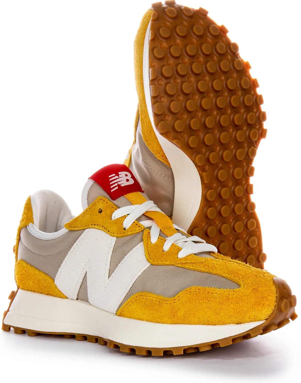 New Balance U327 SB In Grey Yellow Trainers