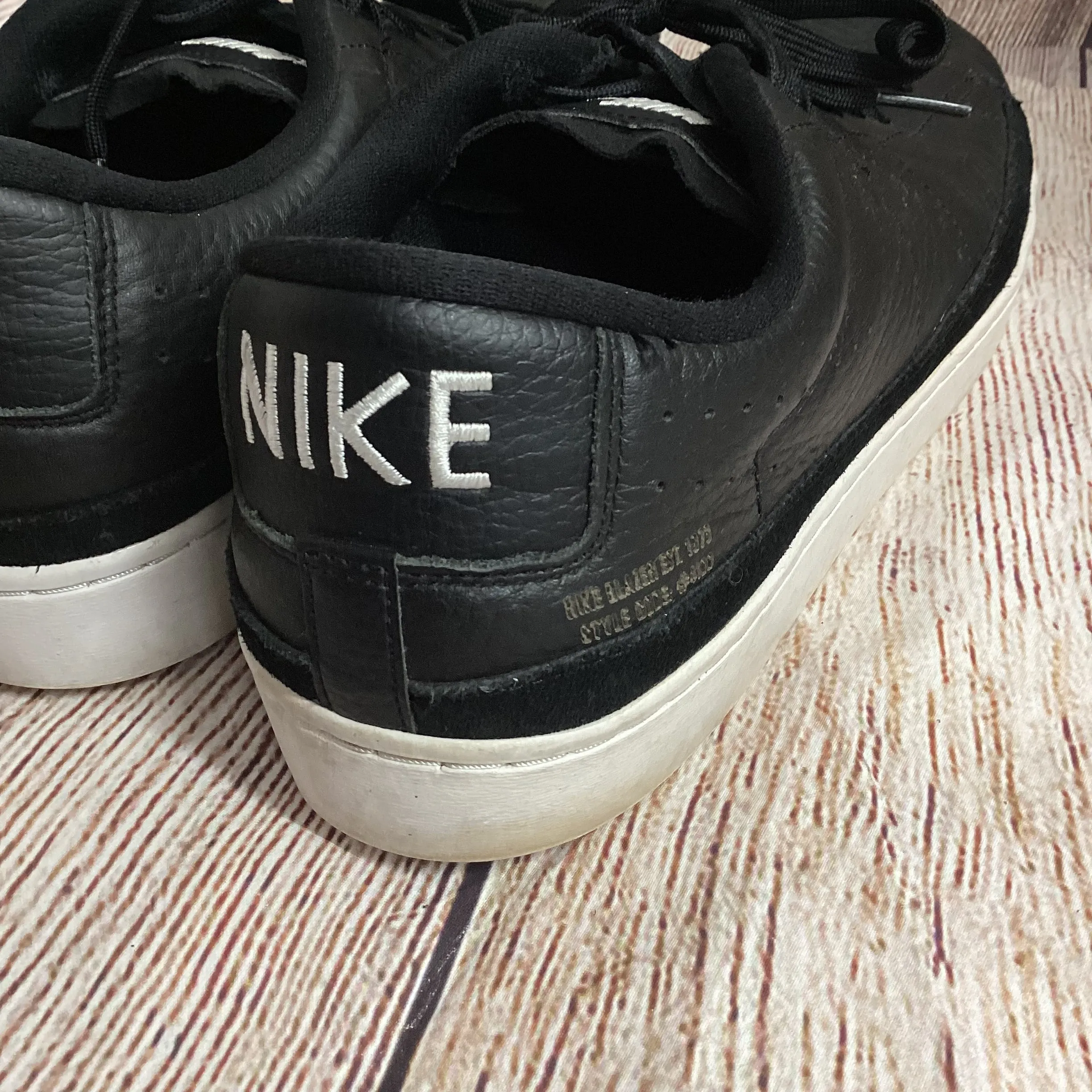 Nike Blazer Black Leather Trainers Size 10