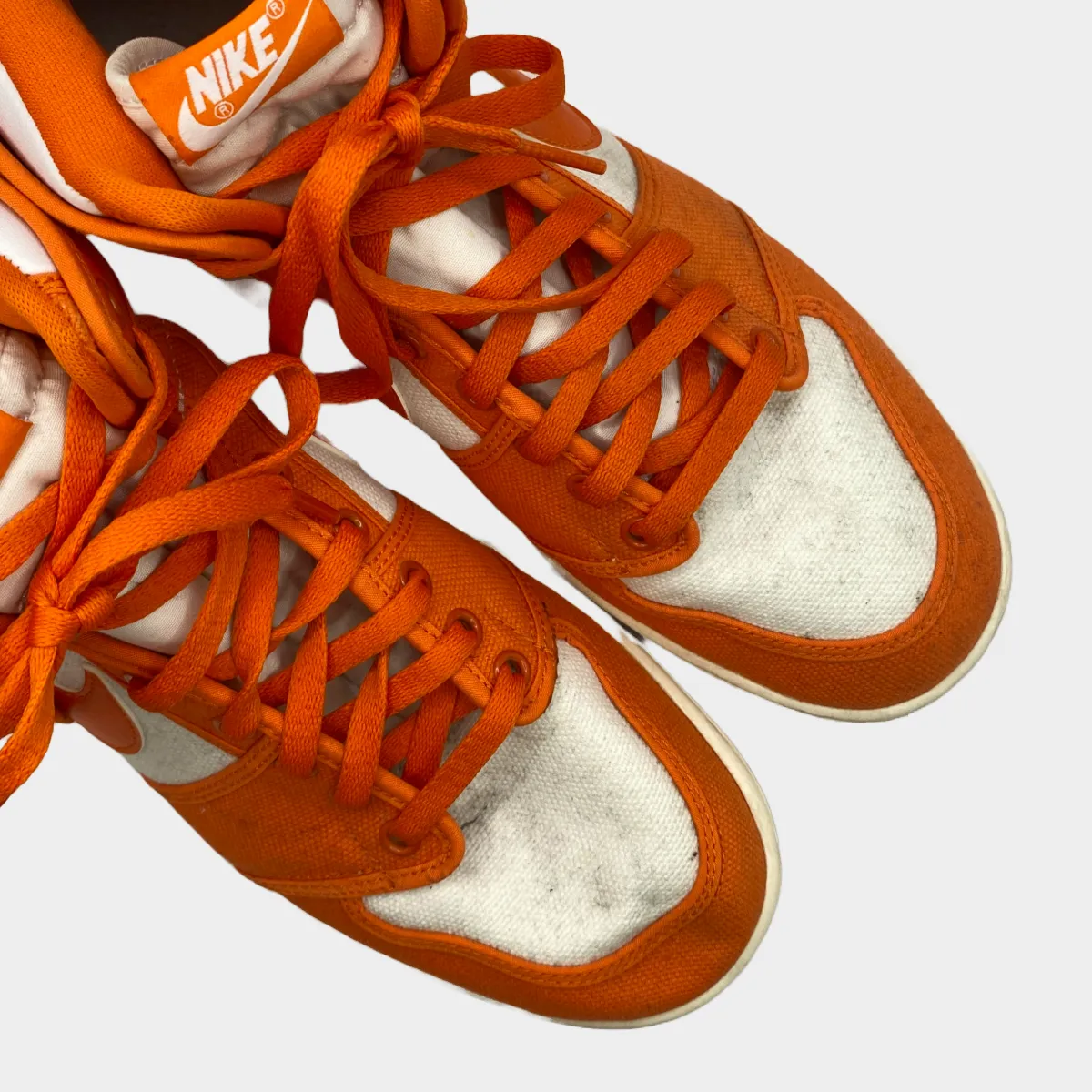 Nike men's orange and white Air Jordan 1 AJKO high top trainers