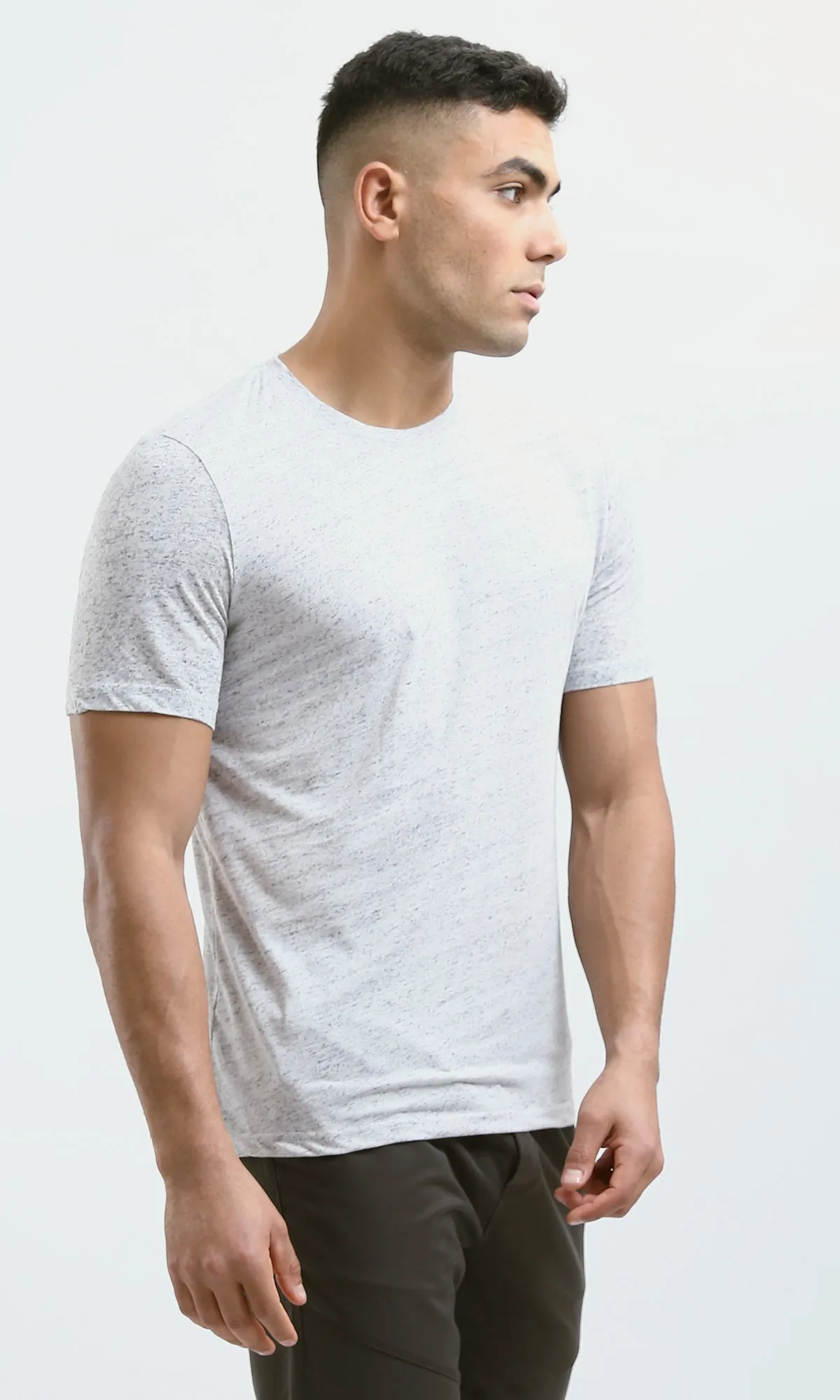 O182890 Heather Light Grey Slip On Summer Tee