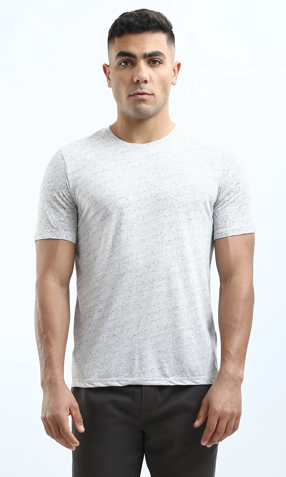 O182890 Heather Light Grey Slip On Summer Tee