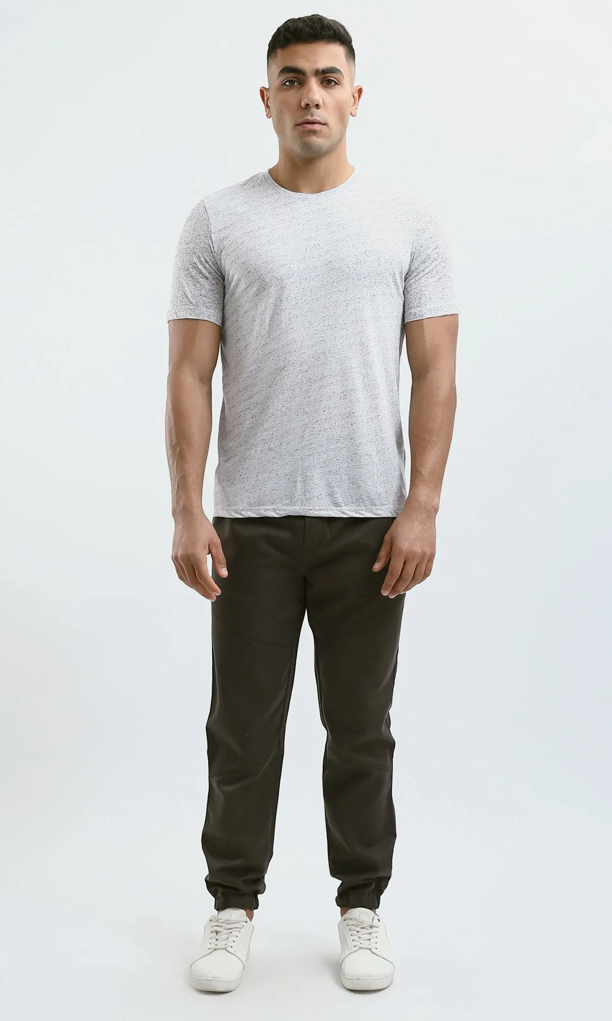 O182890 Heather Light Grey Slip On Summer Tee