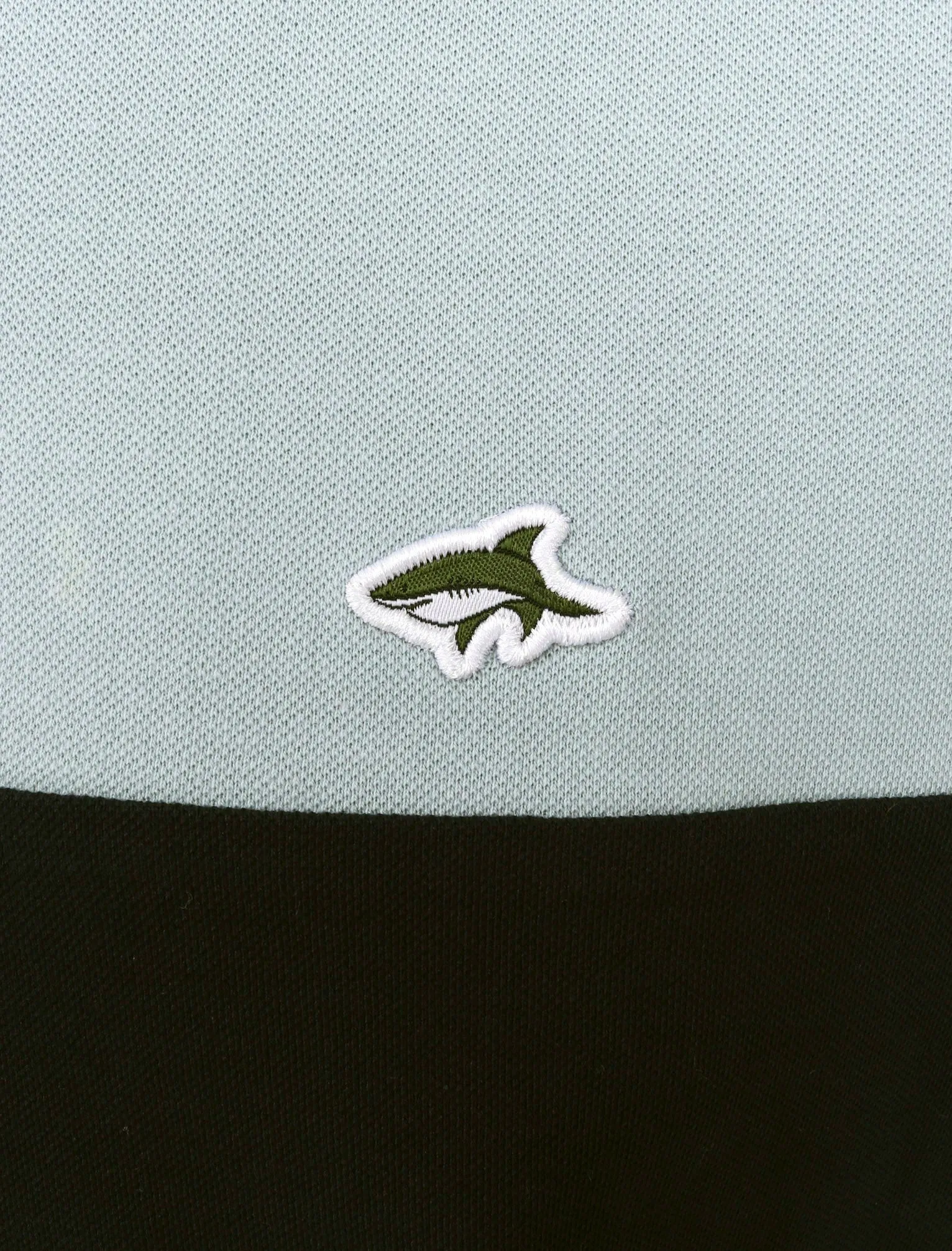 Oakhill Contrast Panel Cotton Pique T-Shirt In Blue Fog - Le Shark