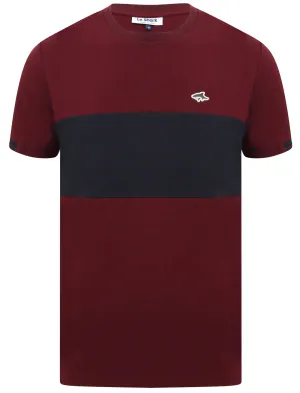 Oakhill Contrast Panel Cotton Pique T-Shirt In Port Royale - Le Shark