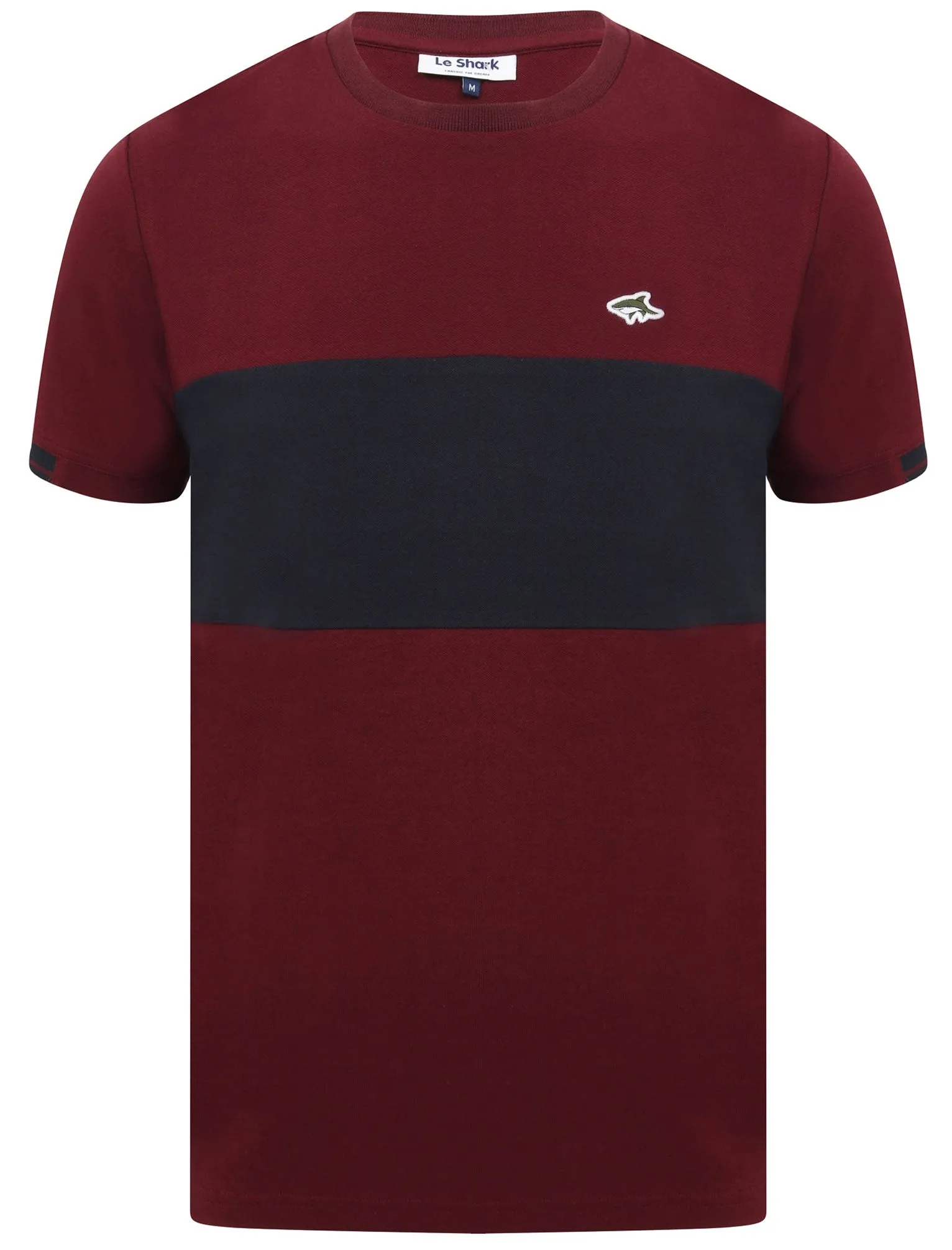 Oakhill Contrast Panel Cotton Pique T-Shirt In Port Royale - Le Shark