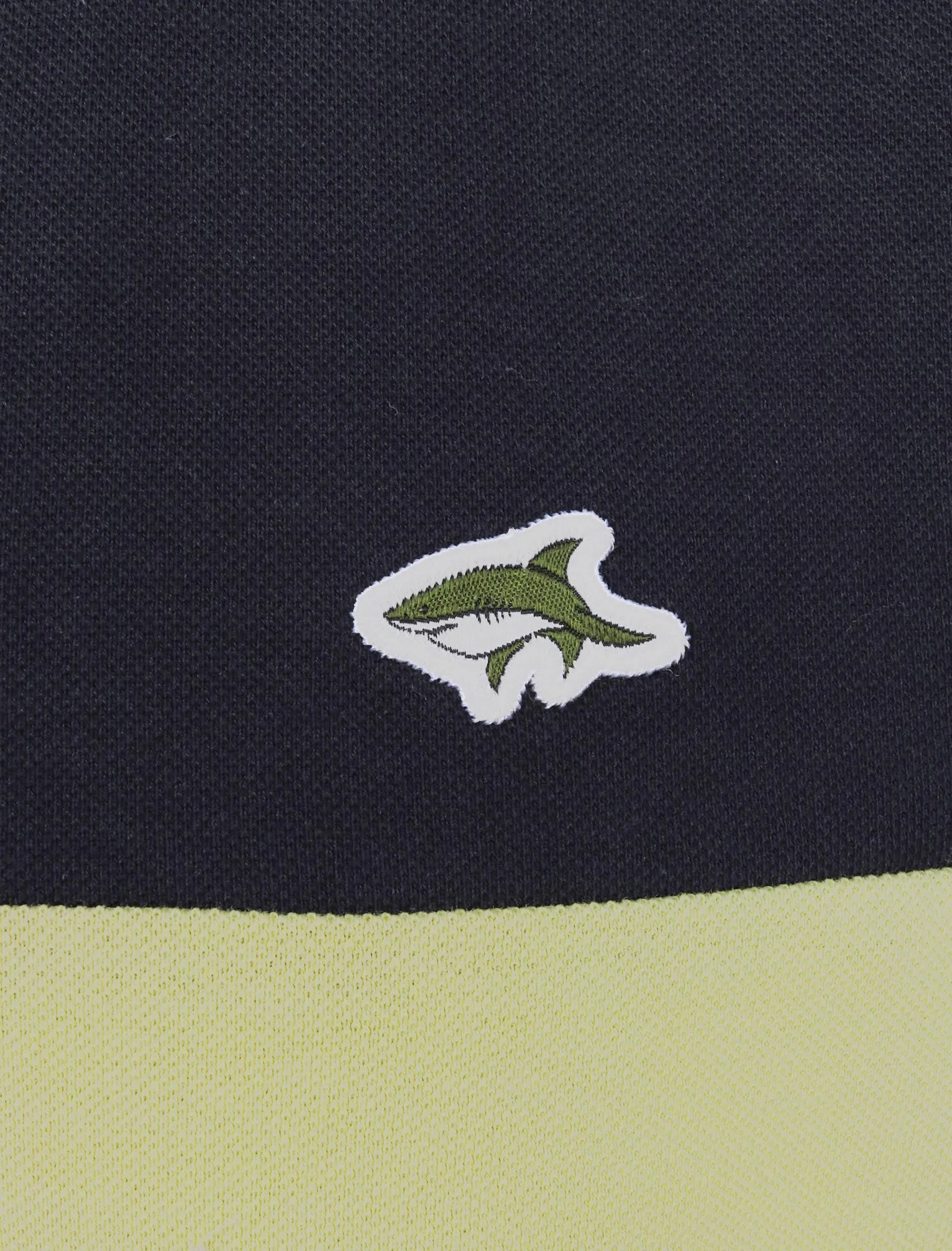 Oakhill Contrast Panel Cotton Pique T-Shirt In Sky Captain Navy - Le Shark