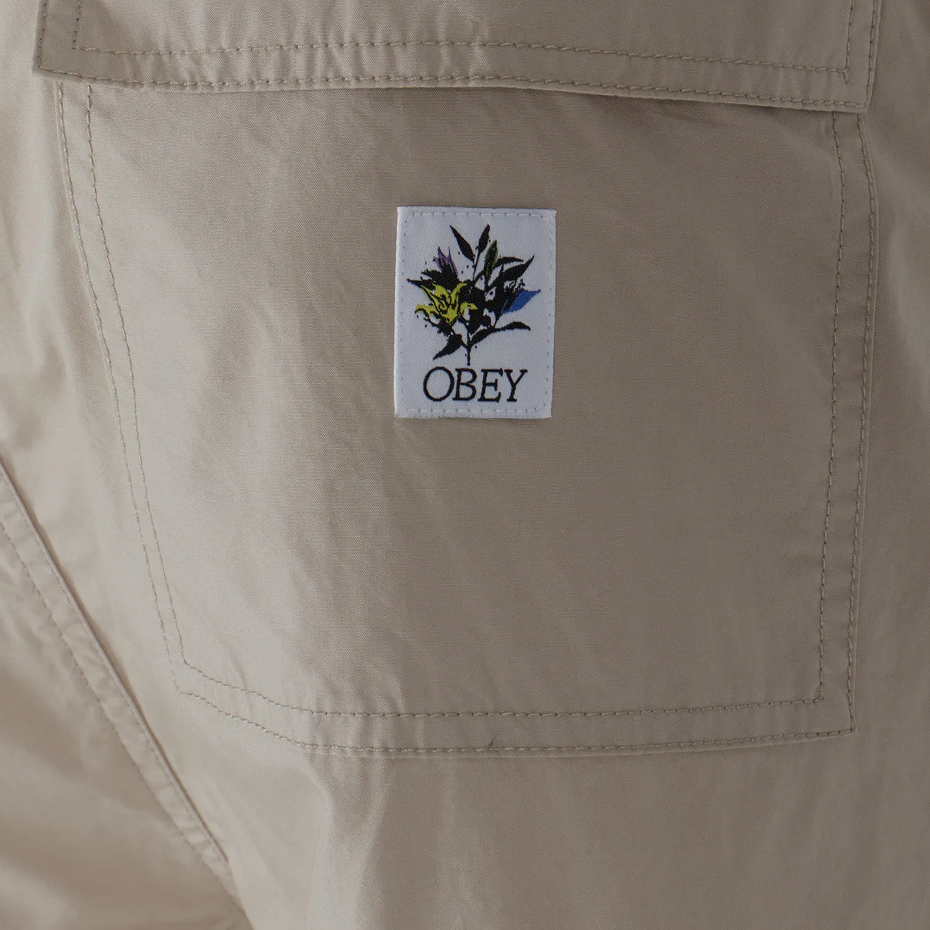 Obey Womens Mina Parachute Pant Silver Grey