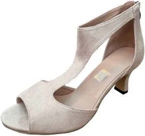 Orthopedic Heels for Women Summer High Heel Dress Shoes Open Toe Suede Sandals Cutout Roman Sandals with Back Zipper