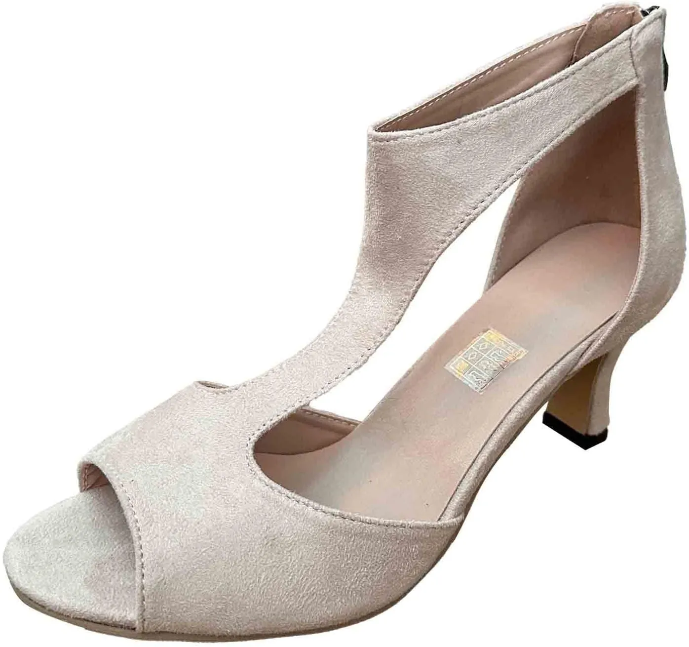 Orthopedic Heels for Women Summer High Heel Dress Shoes Open Toe Suede Sandals Cutout Roman Sandals with Back Zipper