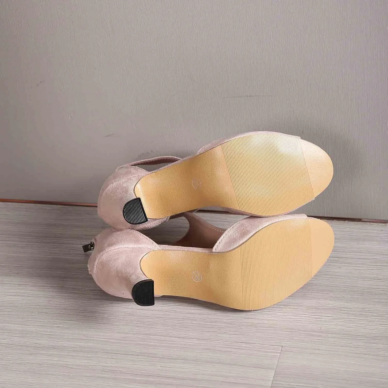 Orthopedic Heels for Women Summer High Heel Dress Shoes Open Toe Suede Sandals Cutout Roman Sandals with Back Zipper
