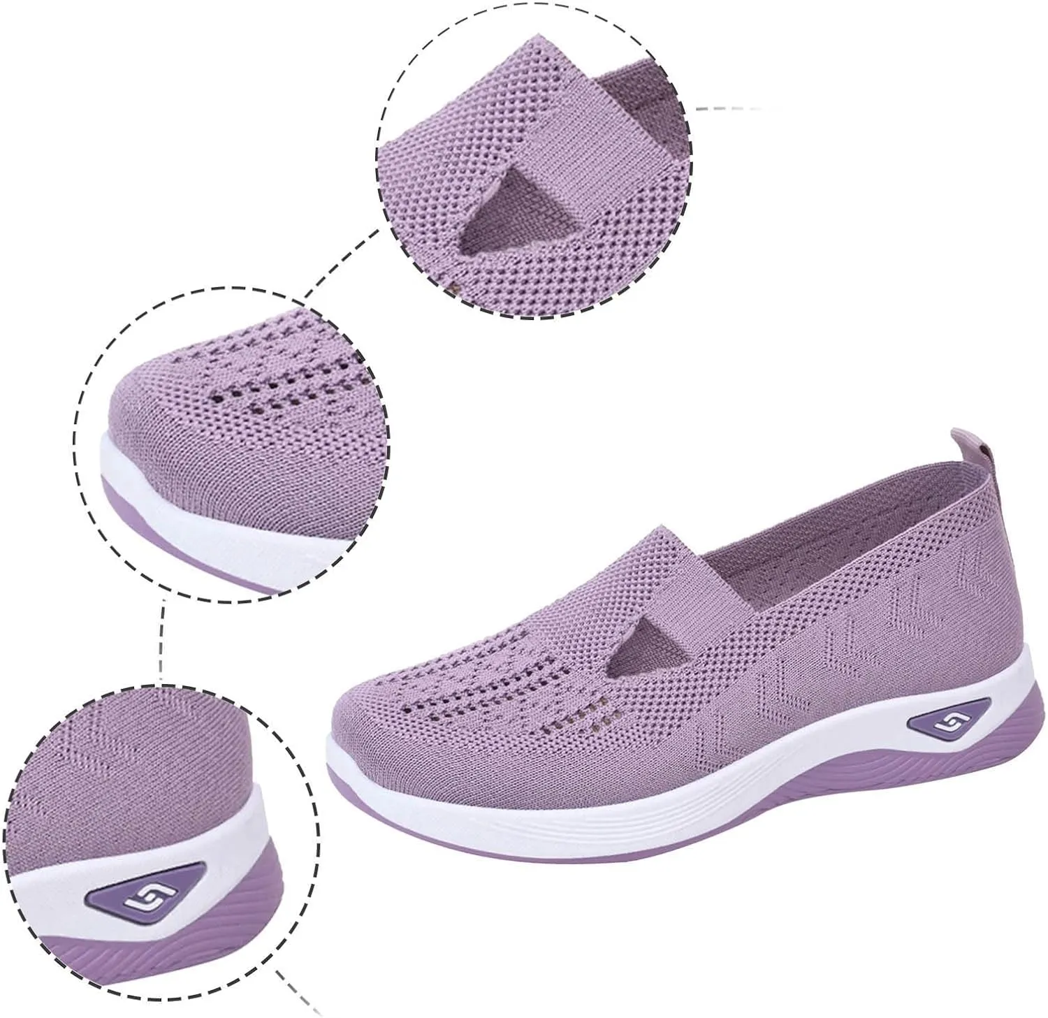 Orthopedic Shoes for Women,Breathable Knitted Slip On Sneaker Working Casual Nurse Shoes,Diabetic Shoes for Women