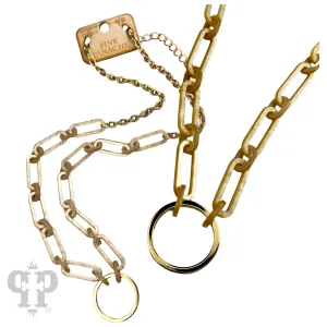 Oversized acrylic chain link necklace, Pink