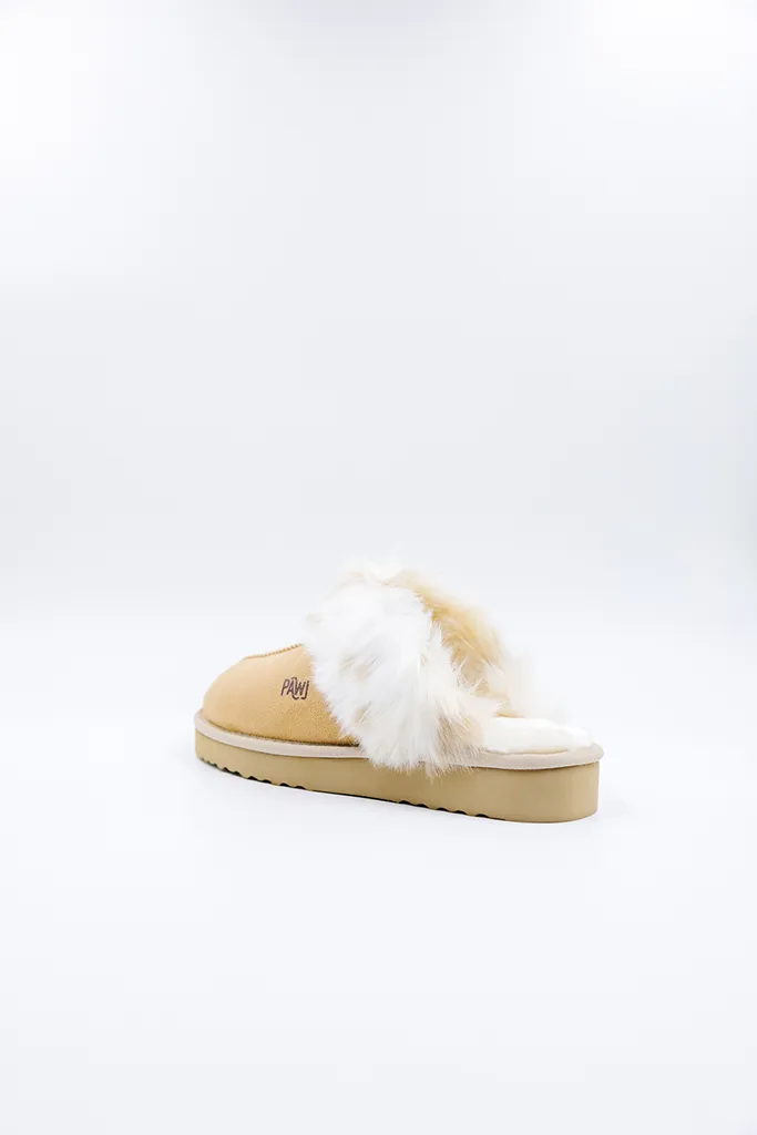 PAWJ Slippers | Tan / Snow Leopard