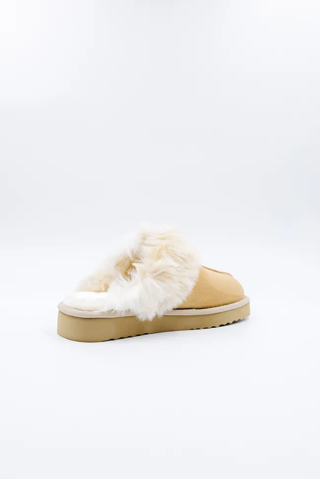 PAWJ Slippers | Tan / Snow Leopard