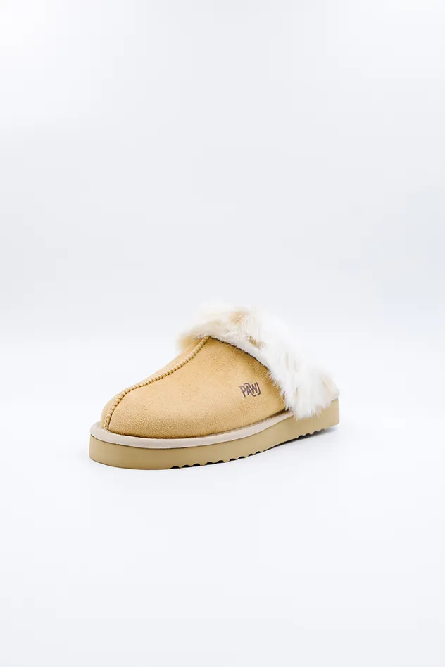 PAWJ Slippers | Tan / Snow Leopard