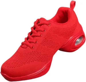 Platform Jazz Dance Women's Lace-Up Dance Sneakers Women's Split Shoes Air Cushion Modern Shoes