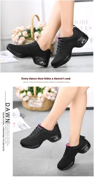 Platform Jazz Dance Women's Lace-Up Dance Sneakers Women's Split Shoes Air Cushion Modern Shoes